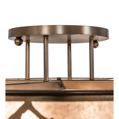 Meyda Tiffany Cowboy 6 Light 49" Wide Semi-Flush Drum Ceiling Fixture