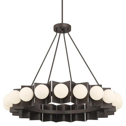 Minka Lavery Vestra 38" Wide LED Ring Chandelier with Etched, Opal Glass Shades