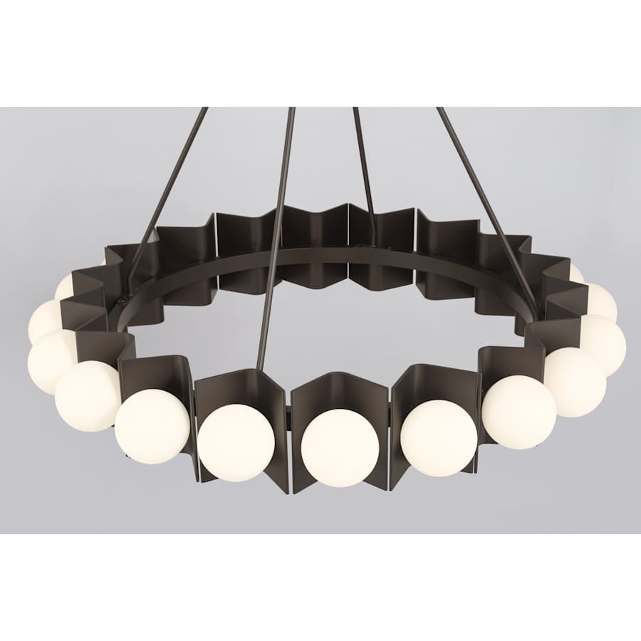Minka Lavery Vestra 38" Wide LED Ring Chandelier with Etched, Opal Glass Shades