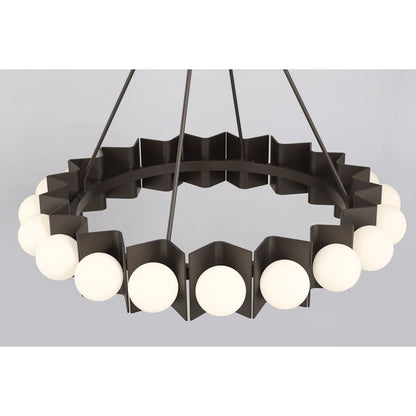 Minka Lavery Vestra 38" Wide LED Ring Chandelier with Etched, Opal Glass Shades