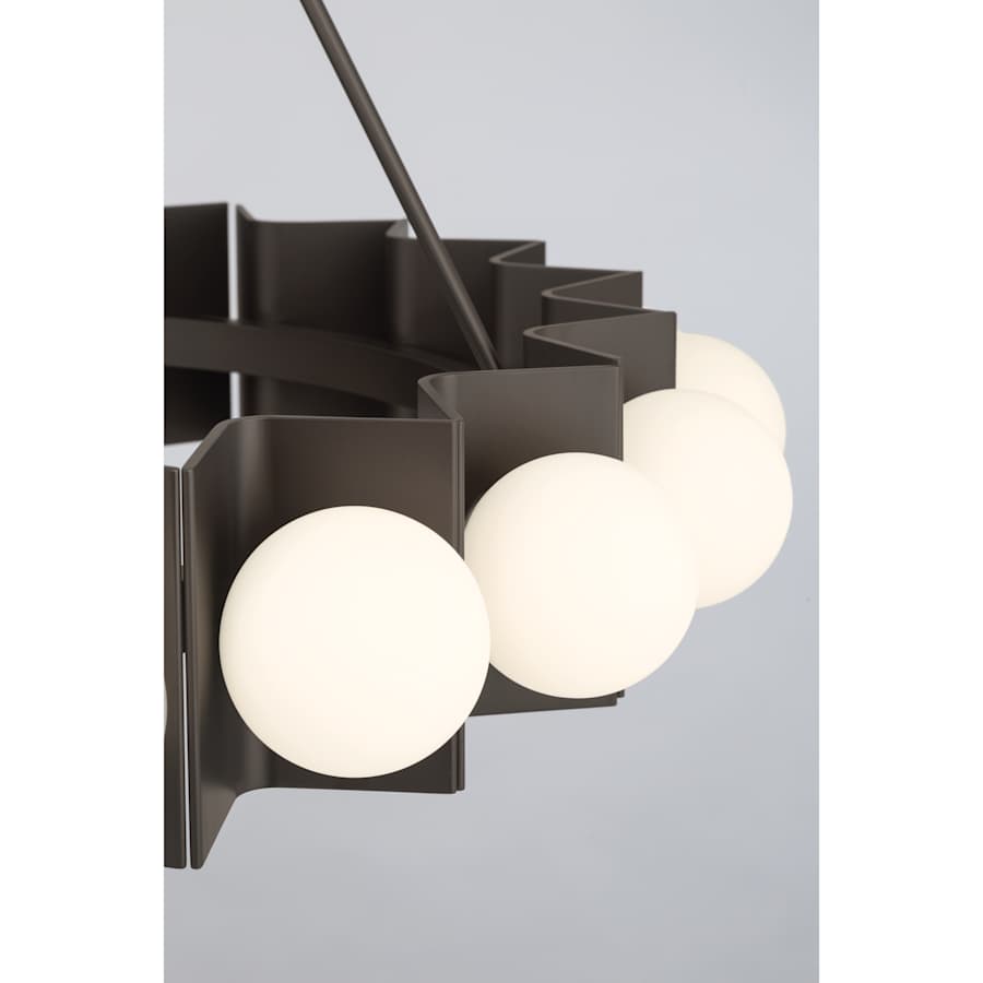 Minka Lavery Vestra 38" Wide LED Ring Chandelier with Etched, Opal Glass Shades