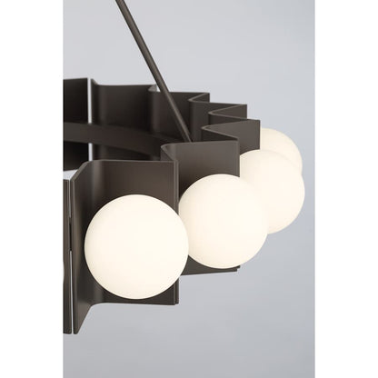 Minka Lavery Vestra 38" Wide LED Ring Chandelier with Etched, Opal Glass Shades