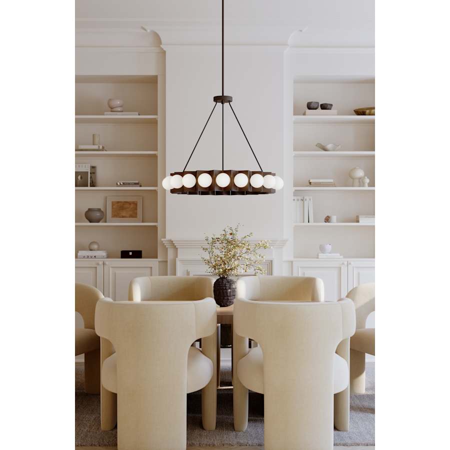 Minka Lavery Vestra 38" Wide LED Ring Chandelier with Etched, Opal Glass Shades