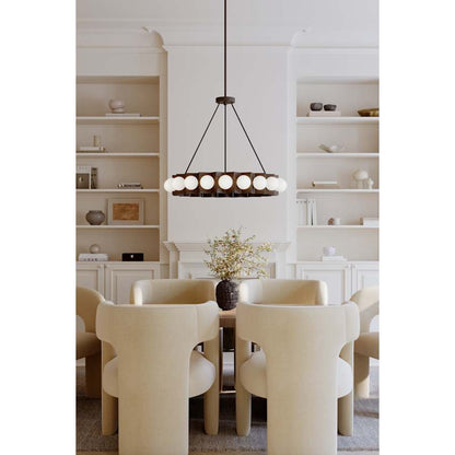 Minka Lavery Vestra 38" Wide LED Ring Chandelier with Etched, Opal Glass Shades