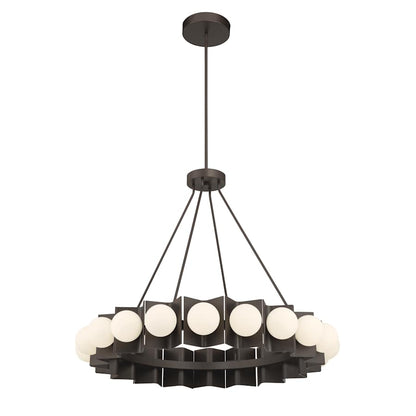 Minka Lavery Vestra 38" Wide LED Ring Chandelier with Etched, Opal Glass Shades