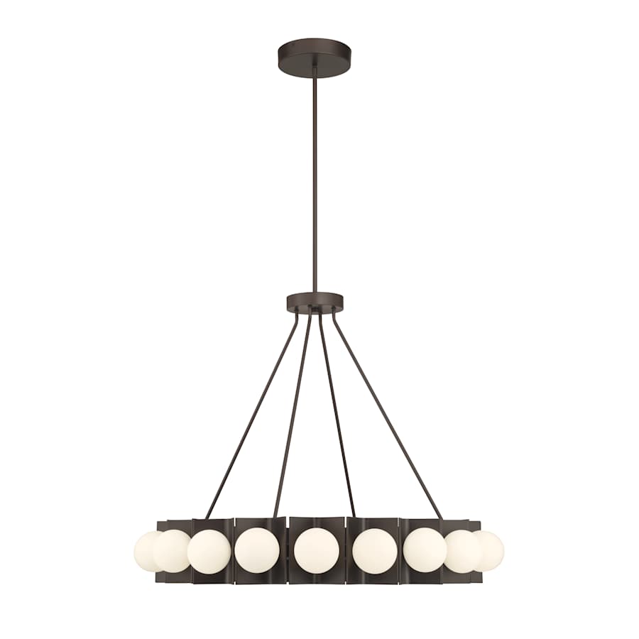 Minka Lavery Vestra 38" Wide LED Ring Chandelier with Etched, Opal Glass Shades