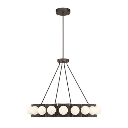 Minka Lavery Vestra 38" Wide LED Ring Chandelier with Etched, Opal Glass Shades