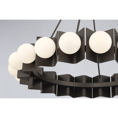 Minka Lavery Vestra 38" Wide LED Ring Chandelier with Etched, Opal Glass Shades