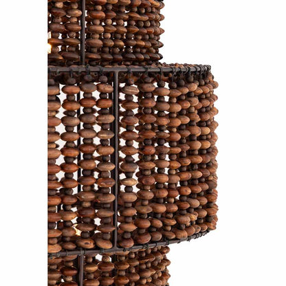 Minka Lavery Beaudelle 9 Light 30" Wide Wood Pendant with Wood Bead Shade