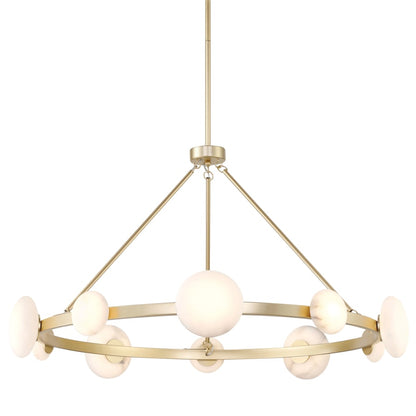Minka Lavery Zill 42" Wide LED Ring Chandelier with Alabaster Stone Cylinders