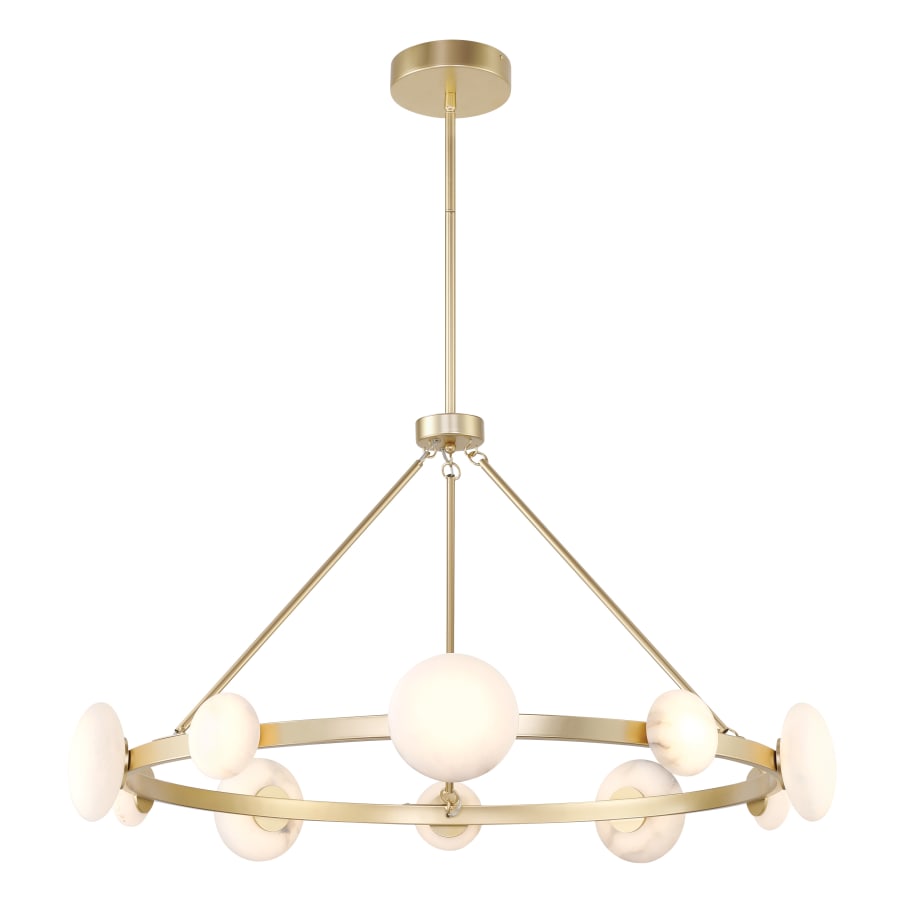 Minka Lavery Zill 42" Wide LED Ring Chandelier with Alabaster Stone Cylinders
