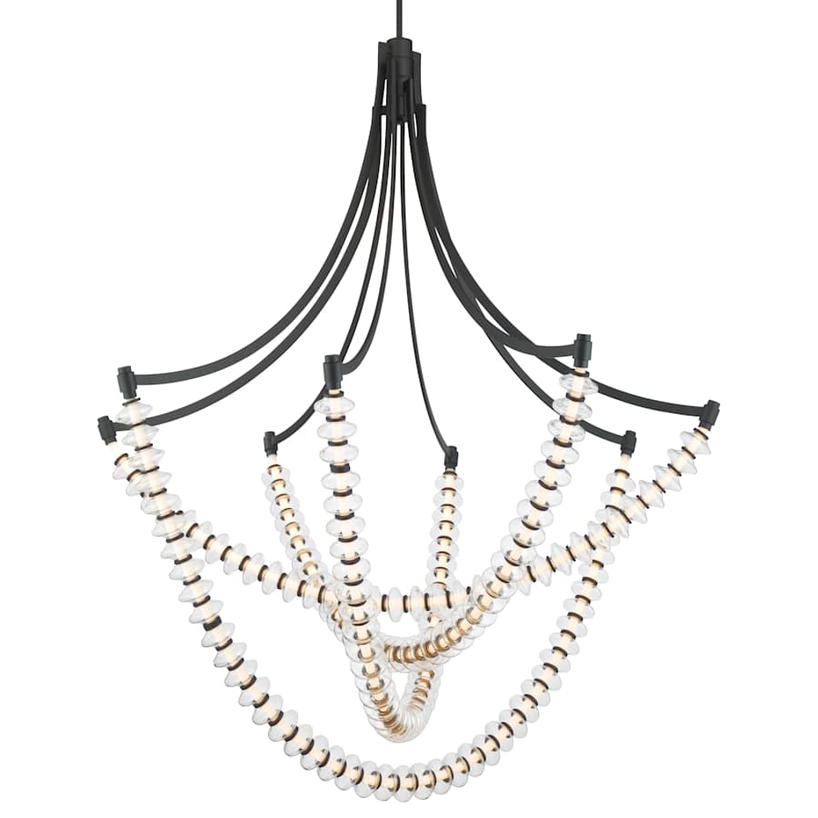 Minka Lavery Pearl 49" Wide LED Abstract Chandelier with Clear, Blown Glass Shades