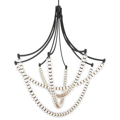Minka Lavery Pearl 49" Wide LED Abstract Chandelier with Clear, Blown Glass Shades