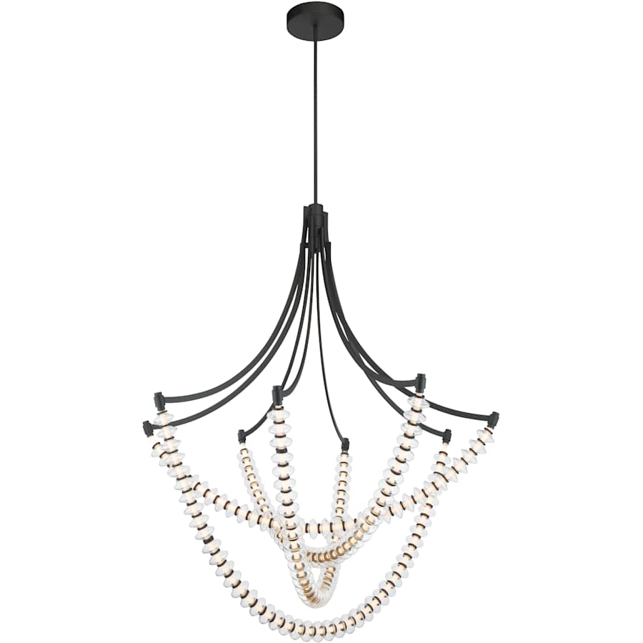 Minka Lavery Pearl 49" Wide LED Abstract Chandelier with Clear, Blown Glass Shades