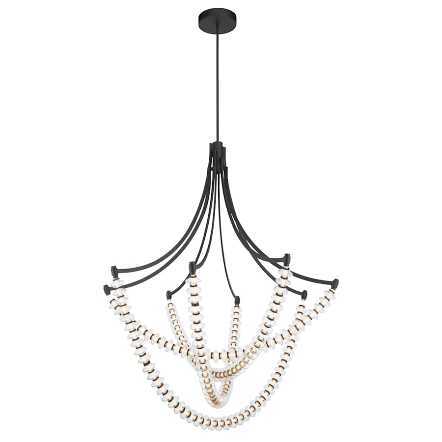 Minka Lavery Pearl 49" Wide LED Abstract Chandelier with Clear, Blown Glass Shades