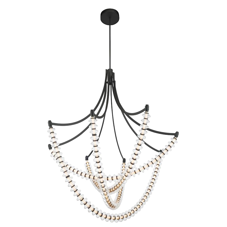 Minka Lavery Pearl 49" Wide LED Abstract Chandelier with Clear, Blown Glass Shades