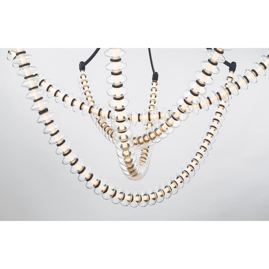 Minka Lavery Pearl 49" Wide LED Abstract Chandelier with Clear, Blown Glass Shades