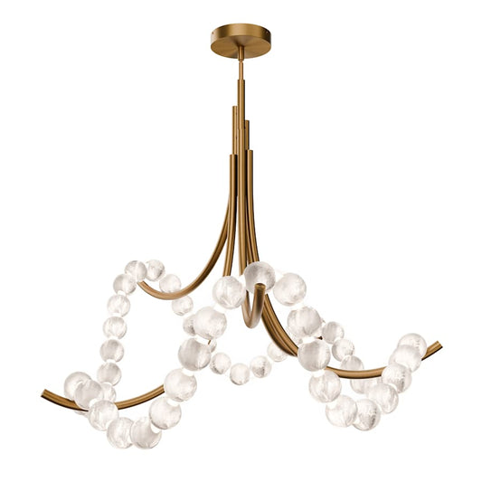 Modern Forms Parel 37" Wide LED Semi-Flush Ceiling Fixture with Spanish Alabaster Orbs