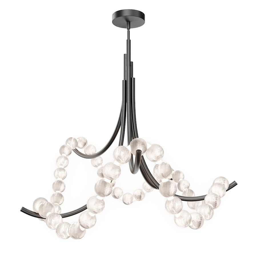 Modern Forms Parel 37" Wide LED Semi-Flush Ceiling Fixture with Spanish Alabaster Orbs