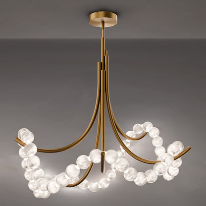 Modern Forms Parel 37" Wide LED Semi-Flush Ceiling Fixture with Spanish Alabaster Orbs