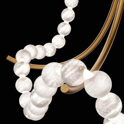 Modern Forms Parel 37" Wide LED Semi-Flush Ceiling Fixture with Spanish Alabaster Orbs