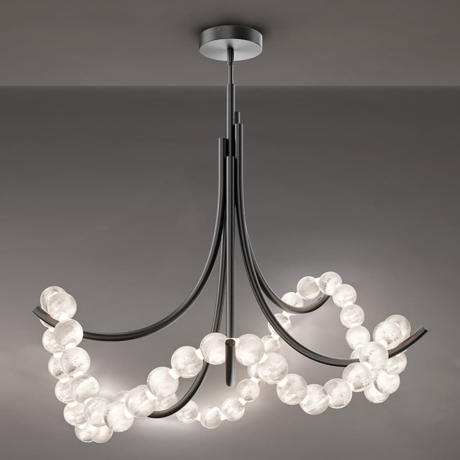 Modern Forms Parel 37" Wide LED Semi-Flush Ceiling Fixture with Spanish Alabaster Orbs