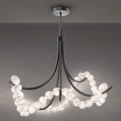 Modern Forms Parel 37" Wide LED Semi-Flush Ceiling Fixture with Spanish Alabaster Orbs