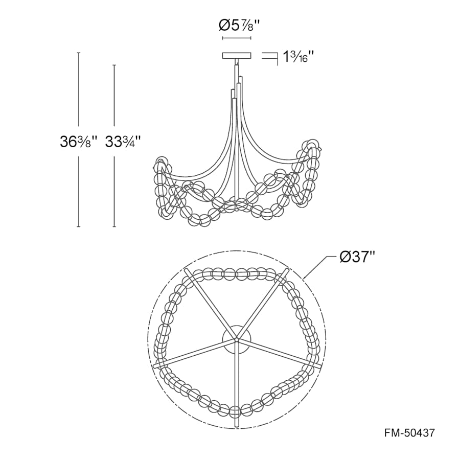 Modern Forms Parel 37" Wide LED Semi-Flush Ceiling Fixture with Spanish Alabaster Orbs