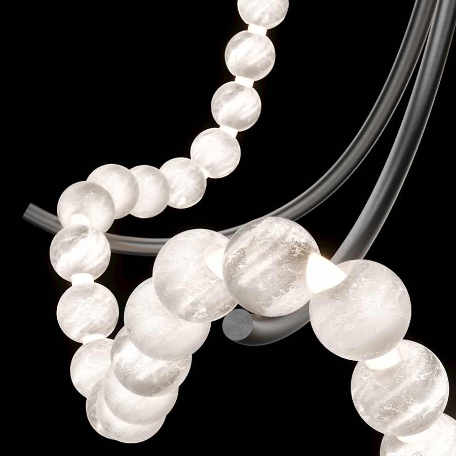 Modern Forms Parel 37" Wide LED Semi-Flush Ceiling Fixture with Spanish Alabaster Orbs