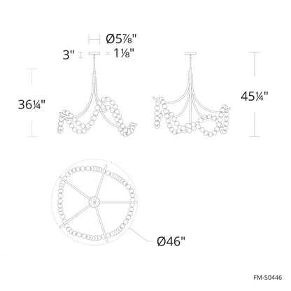 Modern Forms Parel 46" Wide LED Semi-Flush Ceiling Fixture