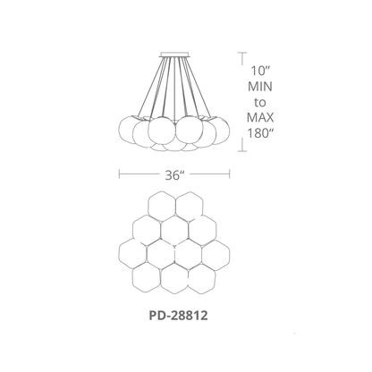 Modern Forms Cosmic 12 Light 36" Wide 3000K LED Suspension Multi Light Pendant