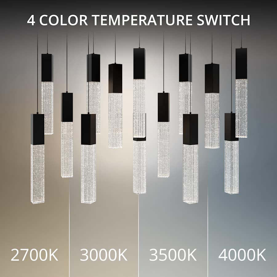 Modern Forms Cinema 40" Wide LED Crystal Linear Pendant with Clear, Seedy Crystal Shades