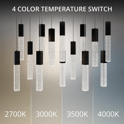 Modern Forms Cinema 40" Wide LED Crystal Linear Pendant with Clear, Seedy Crystal Shades
