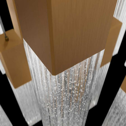 Modern Forms Cinema 23" Wide LED Crystal Multi Light Pendant with Clear, Seedy Crystal Shades
