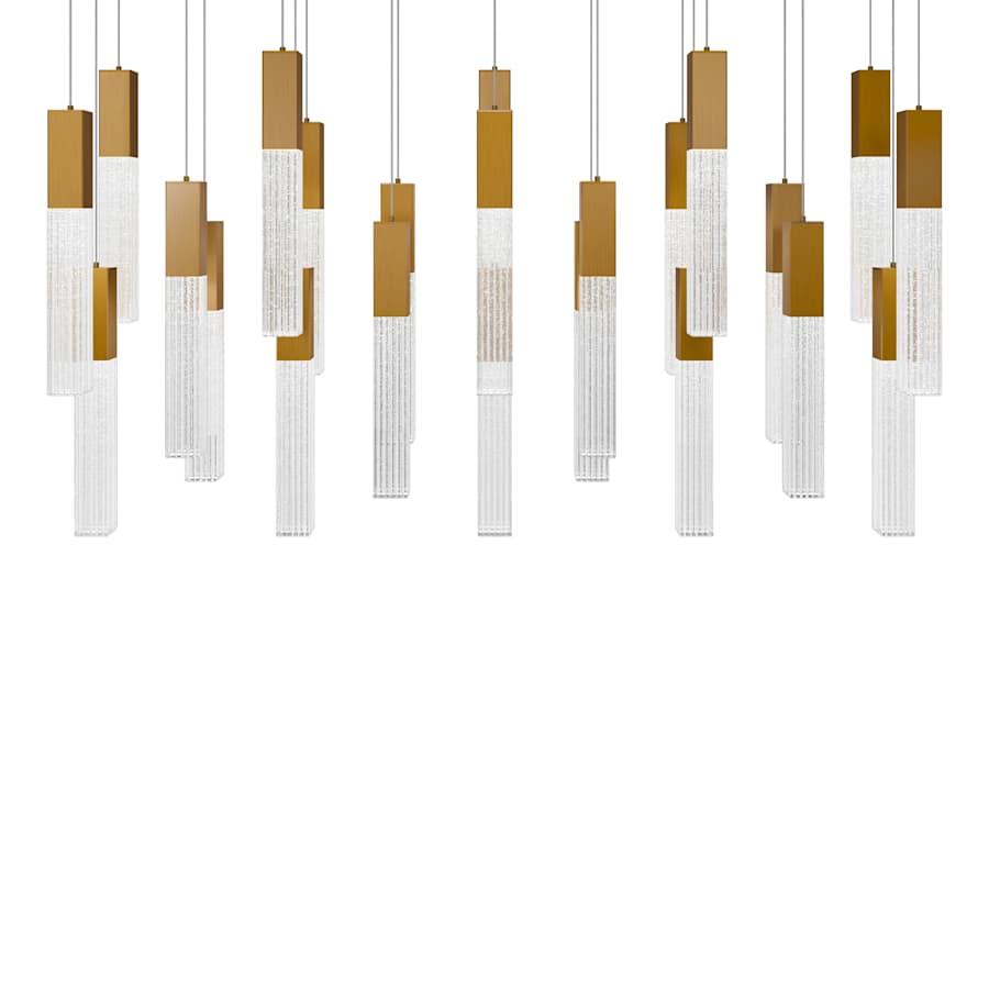 Modern Forms Cinema 54" Wide LED Crystal Linear Pendant with Clear, Seedy Crystal Shades