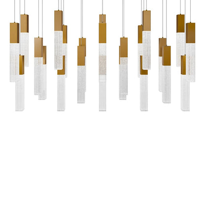 Modern Forms Cinema 54" Wide LED Crystal Linear Pendant with Clear, Seedy Crystal Shades