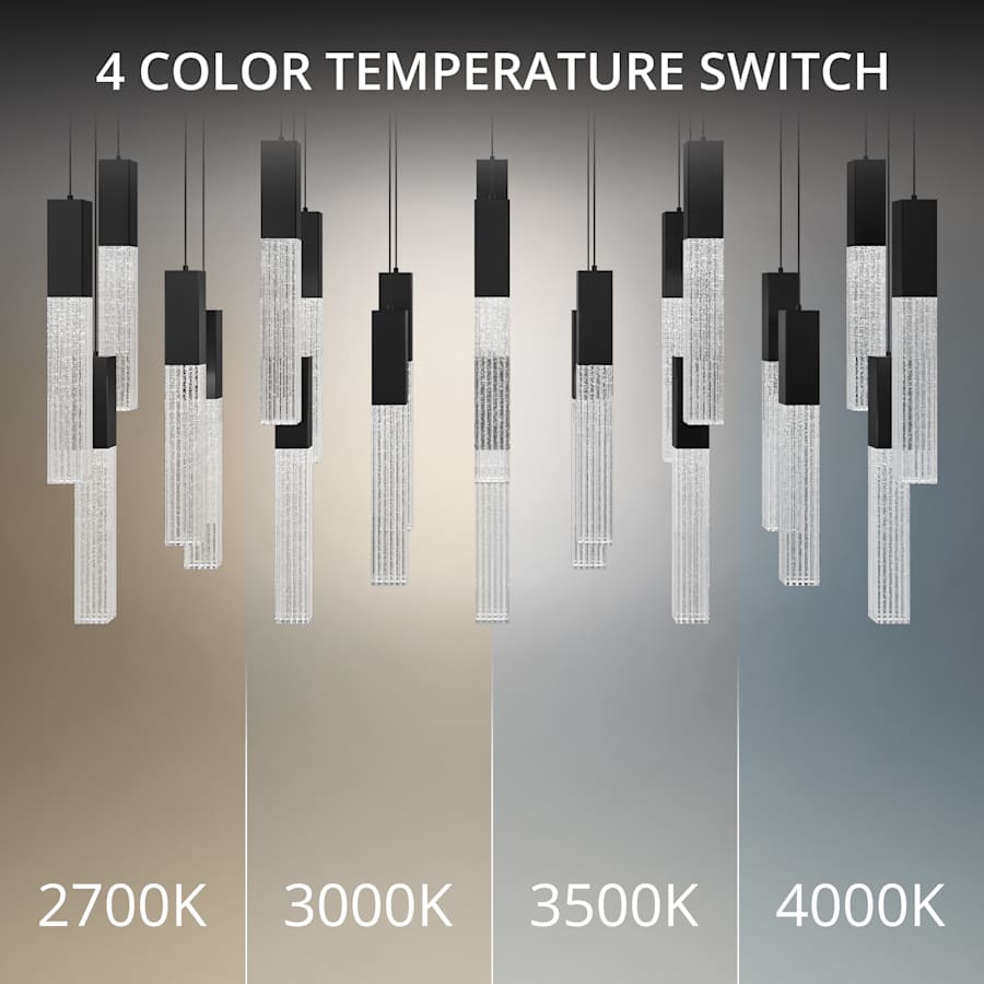 Modern Forms Cinema 54" Wide LED Crystal Linear Pendant with Clear, Seedy Crystal Shades