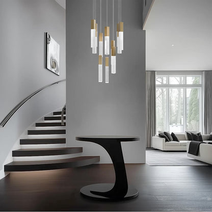 Modern Forms Cinema 28" Wide LED Crystal Multi Light Pendant with Clear, Seedy Crystal Shades