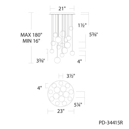 Modern Forms Pisces 15 Light 23" Wide LED Multi Light Pendant