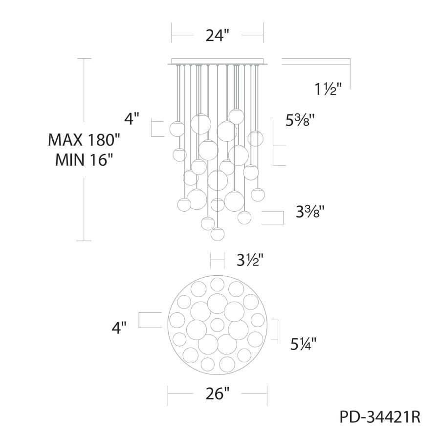 Modern Forms Pisces 21 Light 26" Wide LED Multi Light Pendant