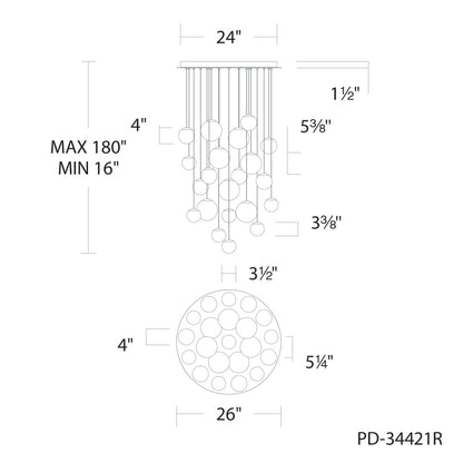 Modern Forms Pisces 21 Light 26" Wide LED Multi Light Pendant