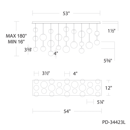 Modern Forms Pisces 23 Light 12" Wide LED Linear Pendant