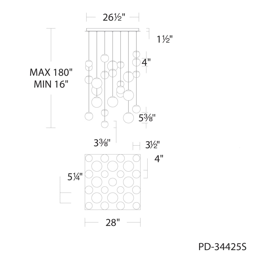 Modern Forms Pisces 25 Light 28" Wide LED Multi Light Pendant