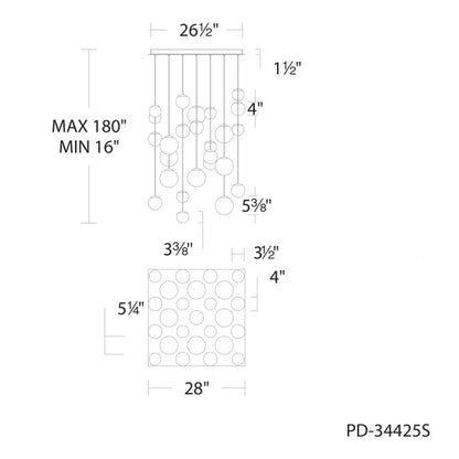 Modern Forms Pisces 25 Light 28" Wide LED Multi Light Pendant