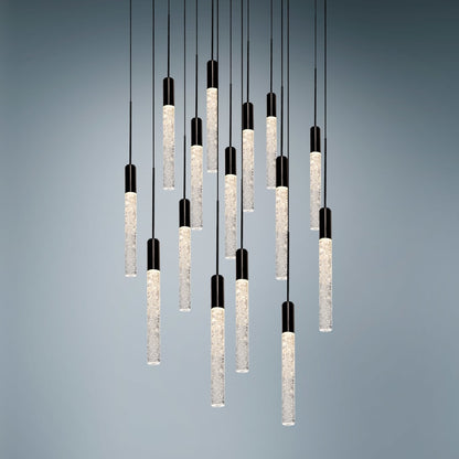 Modern Forms Magic 15 Light 23" Wide LED Multi Light Pendant with Piastra Crystal Shades