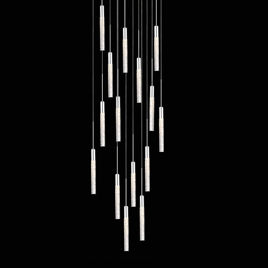 Modern Forms Magic 15 Light 23" Wide LED Multi Light Pendant with Piastra Crystal Shades