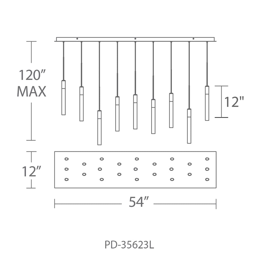 Modern Forms Magic 23 Light 54" Wide LED Linear Multi Light Pendant with Piastra Crystal Shades