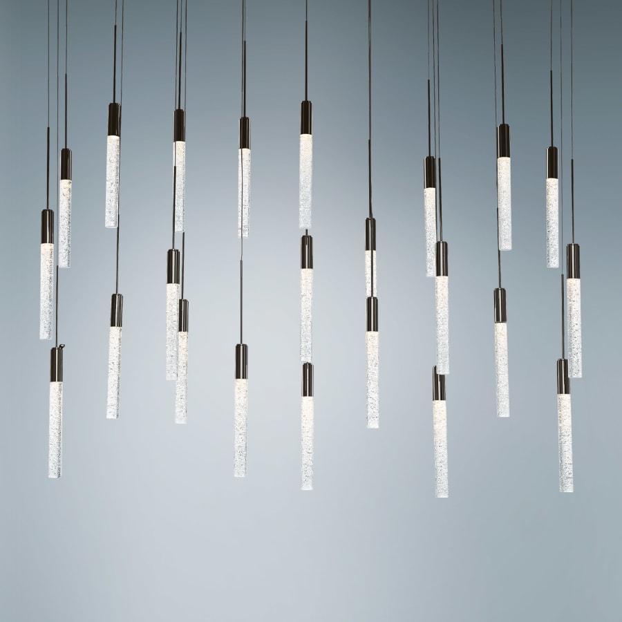 Modern Forms Magic 23 Light 54" Wide LED Linear Multi Light Pendant with Piastra Crystal Shades