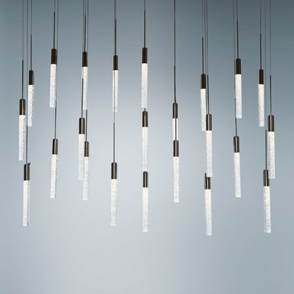 Modern Forms Magic 23 Light 54" Wide LED Linear Multi Light Pendant with Piastra Crystal Shades