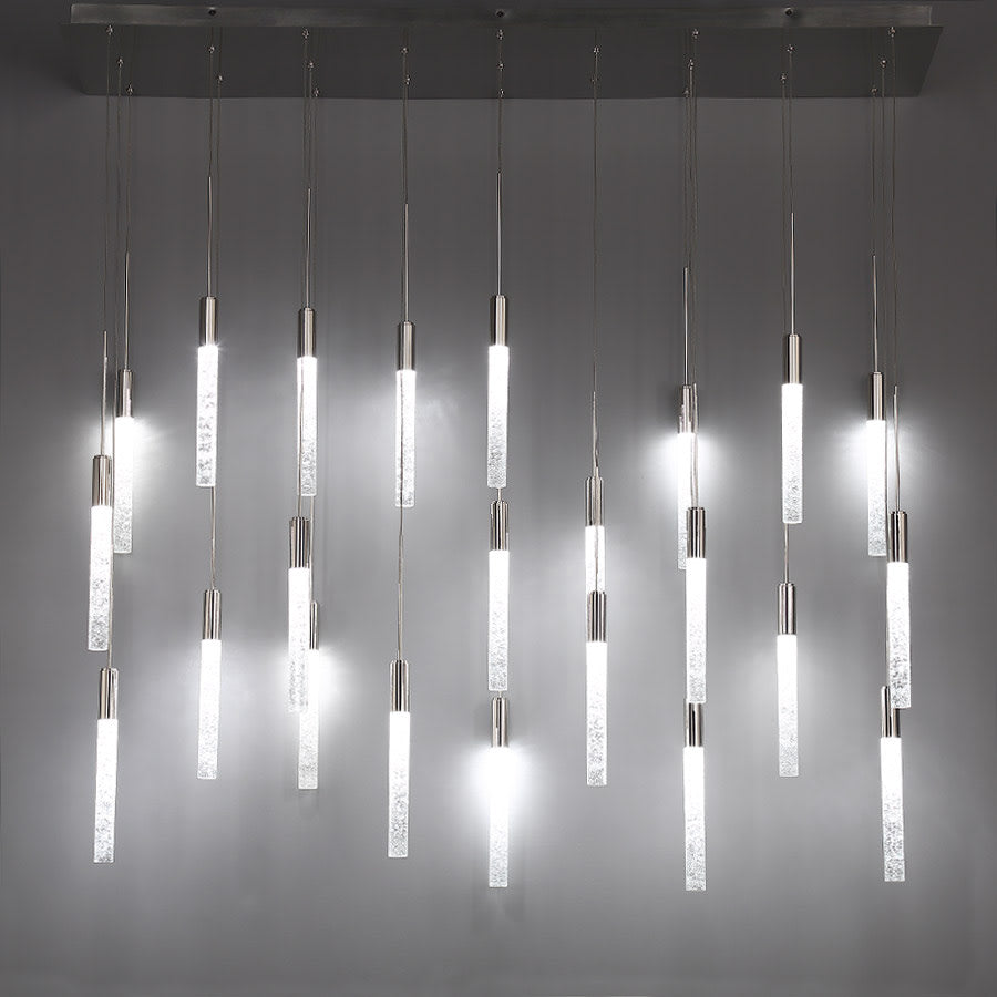 Modern Forms Magic 23 Light 54" Wide LED Linear Multi Light Pendant with Piastra Crystal Shades
